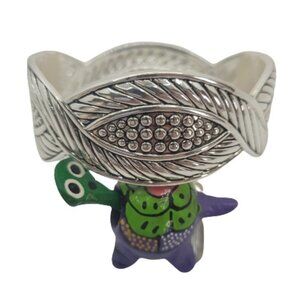 High Polished Silver Color Metal Cuff Bangle Bracelet, #2